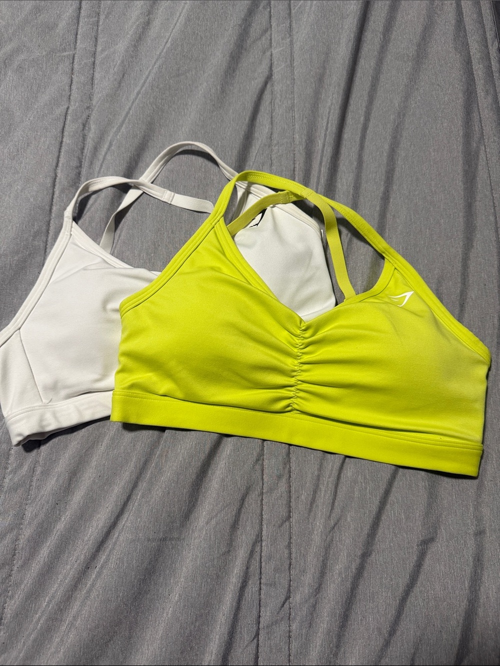 Gymshark Women's Neon Yellow & White Sports Bras